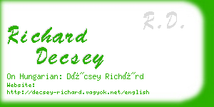 richard decsey business card